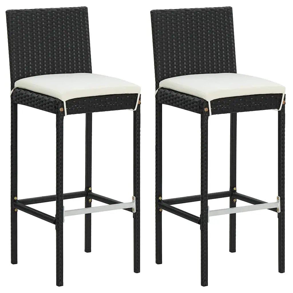 Garden Bar Set 3 Piece Outdoor Furniture Weather Resistant PE Rattan Black