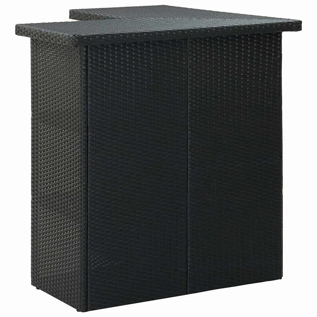 Outdoor Patio Furniture Bar Set 8 Piece Lightweight Weather Resistant PE Rattan with Cushions Black