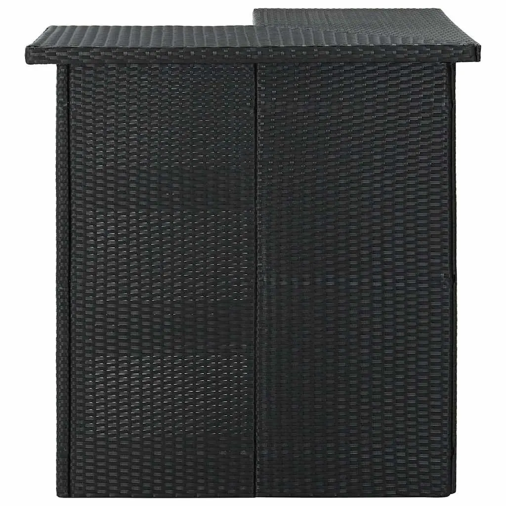 Outdoor Patio Furniture Bar Set 8 Piece Lightweight Weather Resistant PE Rattan with Cushions Black