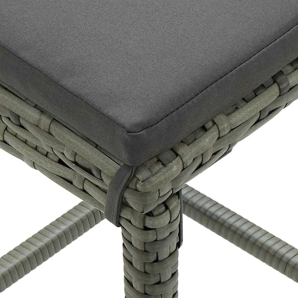 Garden Bar Set 8 Piece Outdoor Furniture Weather Resistant Poly Rattan with Cushions Grey