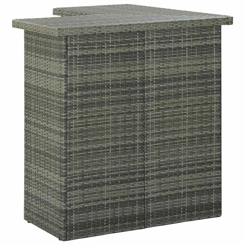 Garden Bar Set 8 Piece Outdoor Furniture Weather Resistant Poly Rattan with Cushions Grey