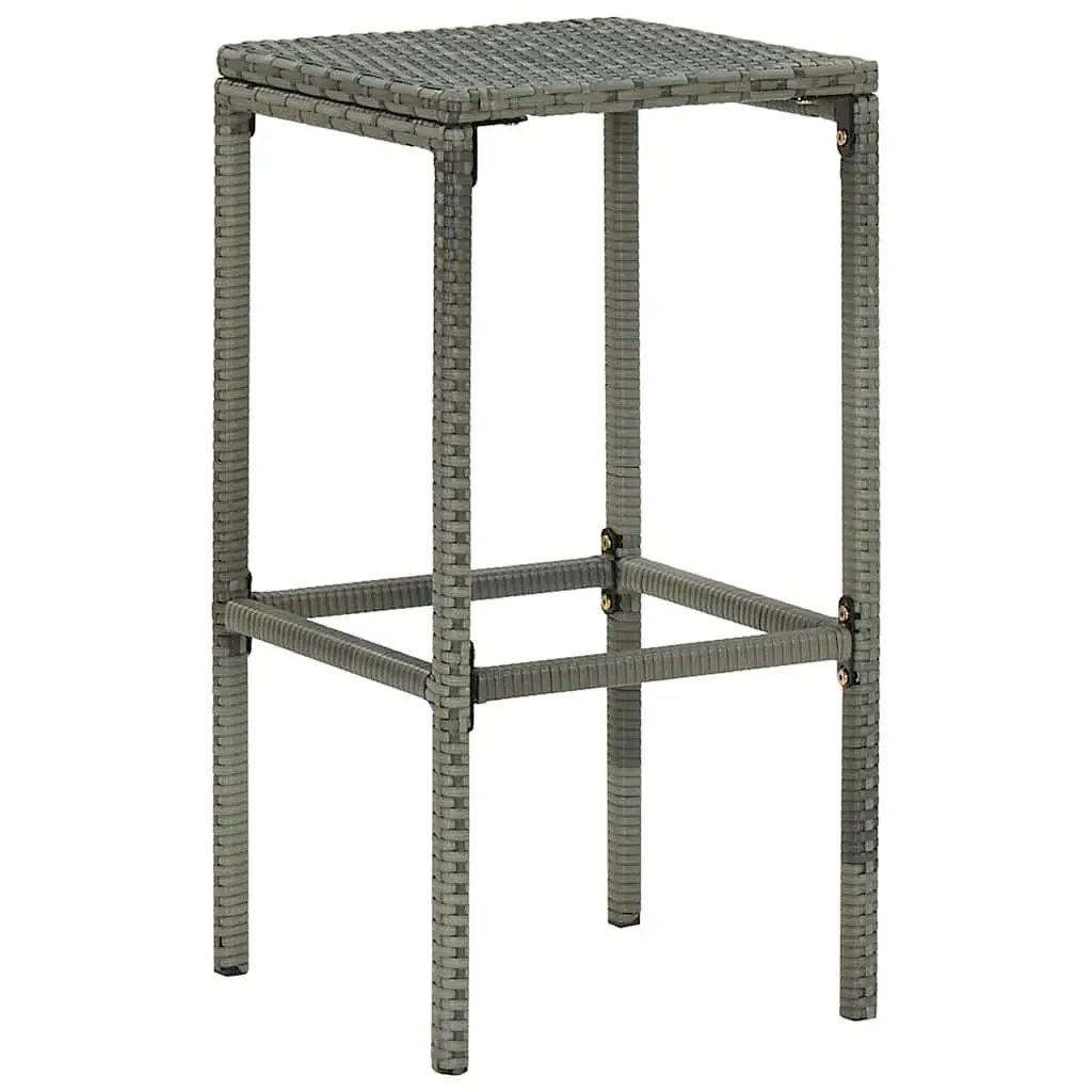 Garden Bar Set 8 Piece Outdoor Furniture Weather Resistant Poly Rattan with Cushions Grey