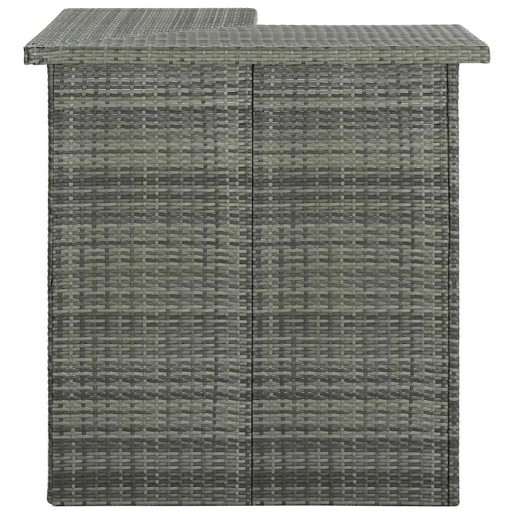 Garden Bar Set 8 Piece Outdoor Furniture Weather Resistant Poly Rattan with Cushions Grey