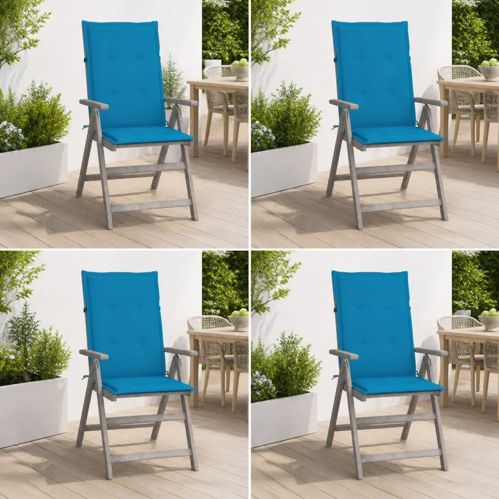 Outdoor Reclining Chairs Adjustable Backrest 4 Piece Set Acacia Wood