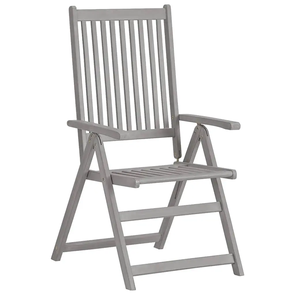 Outdoor Reclining Chairs Adjustable Backrest 4 Piece Set Acacia Wood