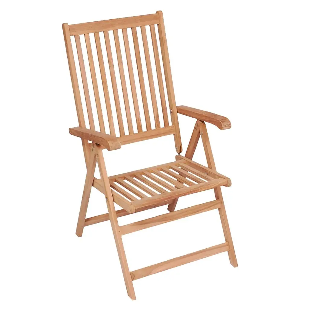 Outdoor Reclining Garden Chairs 4 pcs Folding Patio Seating Set Brown