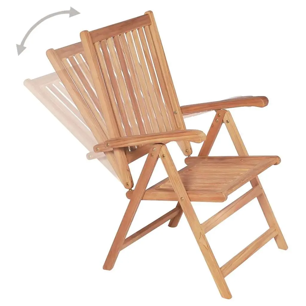 6 Folding Wooden Reclining Chairs