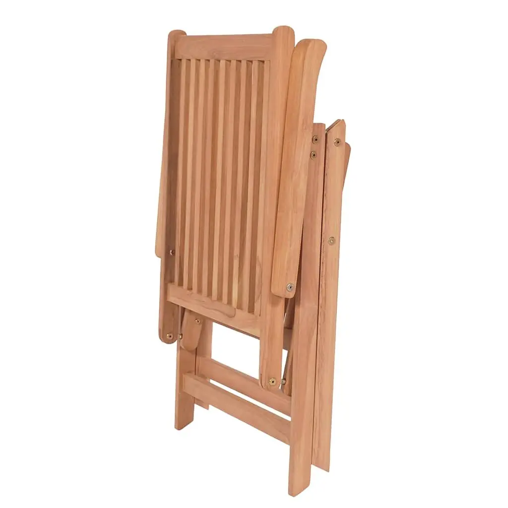 6 Folding Wooden Reclining Chairs