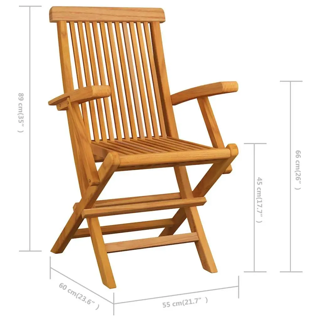 Outdoor Garden Chairs 6 Piece Set Folding Teak Wood Patio Seating Furniture