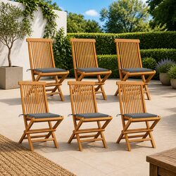 Friendly Outdoor Garden Chairs Set with Cushions - 6 pcs
