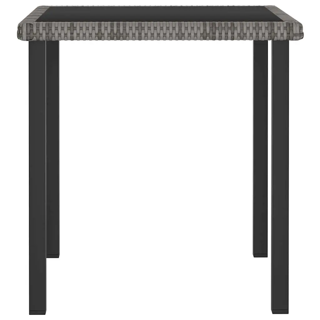3 Piece Garden Dining Set Outdoor Patio Table Chairs Grey Rattan Furniture