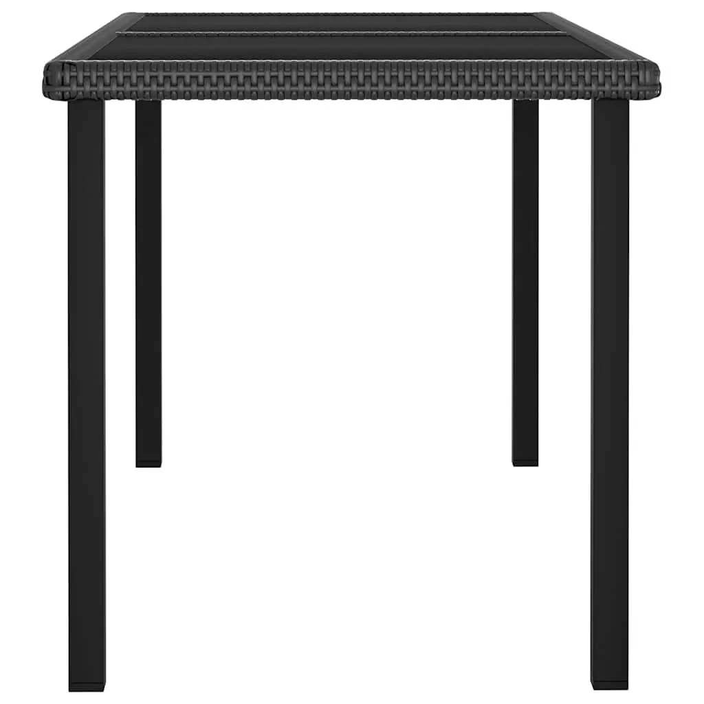 7 Piece Outdoor Dining Set Black Poly Rattan Garden Patio Furniture
