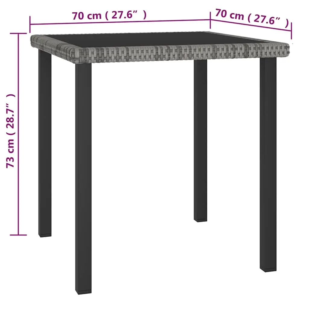 5 Piece Garden Dining Set Grey Poly Rattan Outdoor Furniture Patio Table Chairs