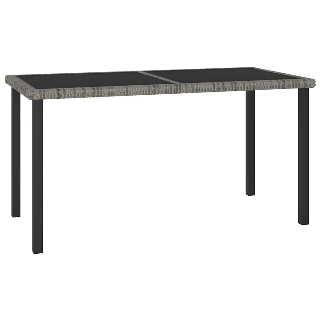 Outdoor Dining Set, Grey PE Rattan, 7 Piece Patio Furniture with Steel Frame Table and Chairs