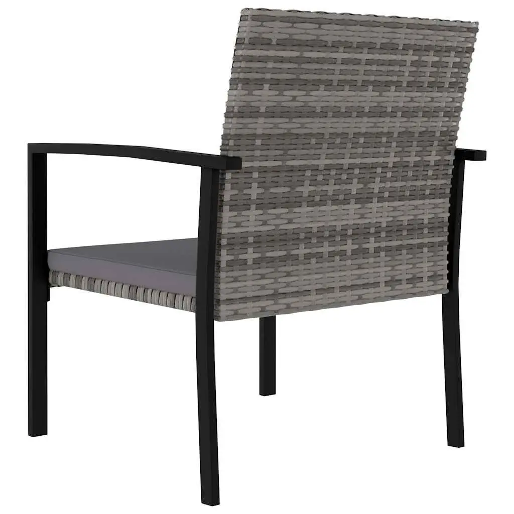 Outdoor Dining Set, Grey PE Rattan, 7 Piece Patio Furniture with Steel Frame Table and Chairs