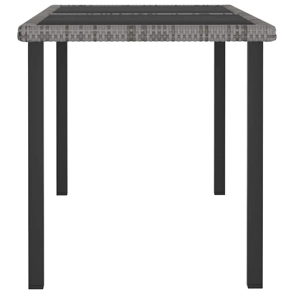 Outdoor Dining Set, Grey PE Rattan, 7 Piece Patio Furniture with Steel Frame Table and Chairs