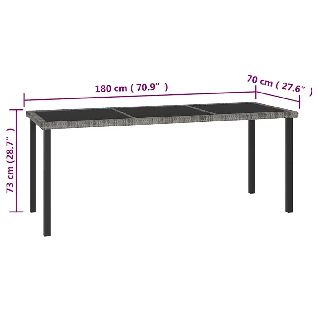 7 Piece Garden Dining Set Outdoor Patio Table and Chairs Grey PE Rattan Furniture