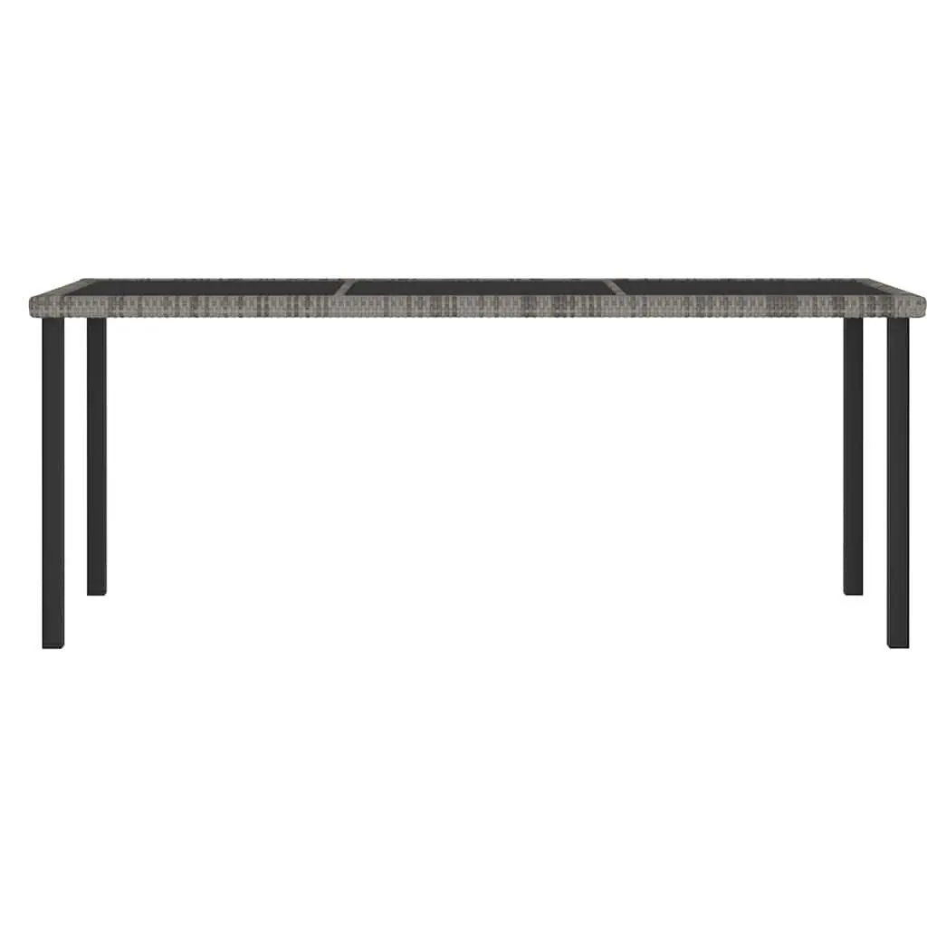7 Piece Garden Dining Set Outdoor Patio Table and Chairs Grey PE Rattan Furniture