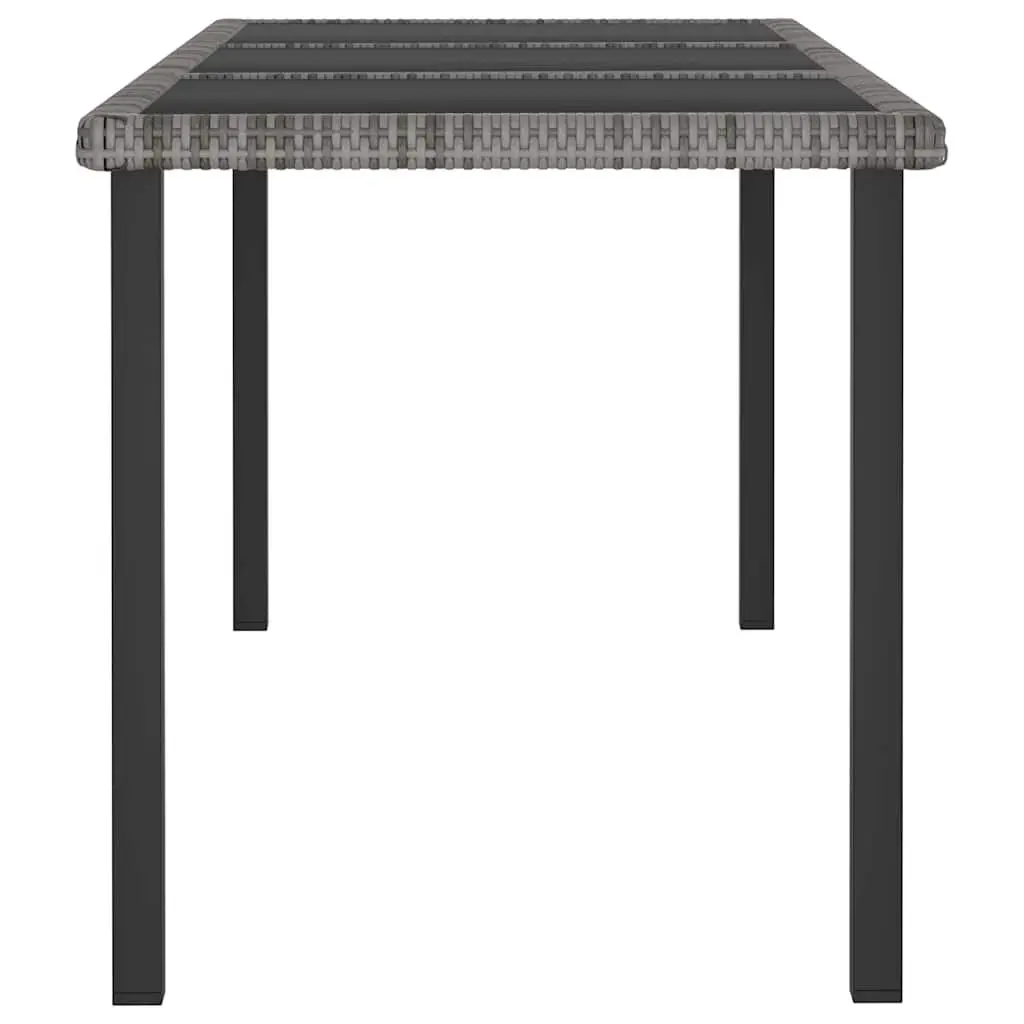 9 Piece Garden Dining Set Grey Poly Rattan Outdoor Patio Furniture Table Chairs