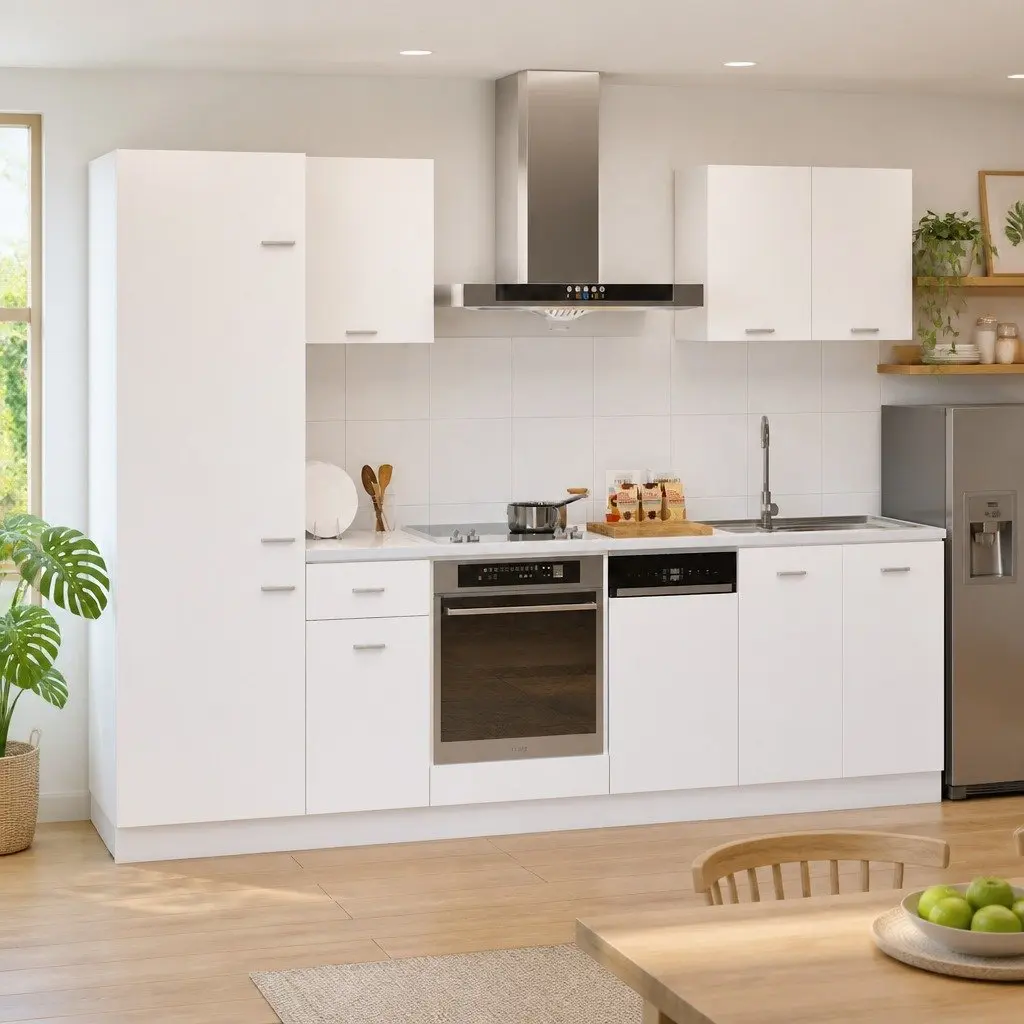 7 Piece Kitchen Cabinet Set White Engineered Wood Storage Cupboard Furniture