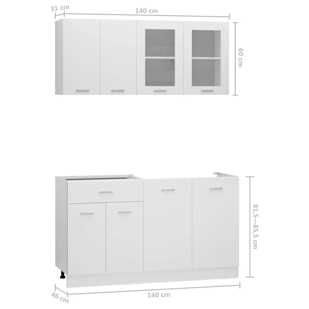 4 Piece Kitchen Cabinet Set
