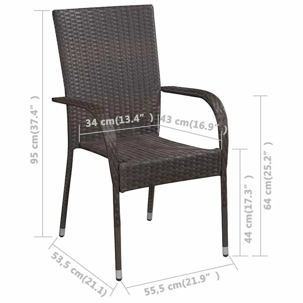 5 Piece Garden Dining Set Outdoor Table Chairs Acacia Wood Steel Frame Rattan
