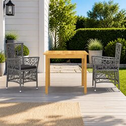 Your Ideal Outdoor Dining Set: 3-Piece Grey Ensemble