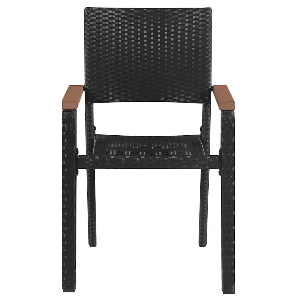 Garden Dining Set 5 Piece Outdoor Table Chairs Black Weather Resistant Rattan