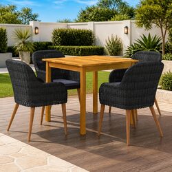 Friendly 5 Piece Garden Dining Set with Comfort in Mind