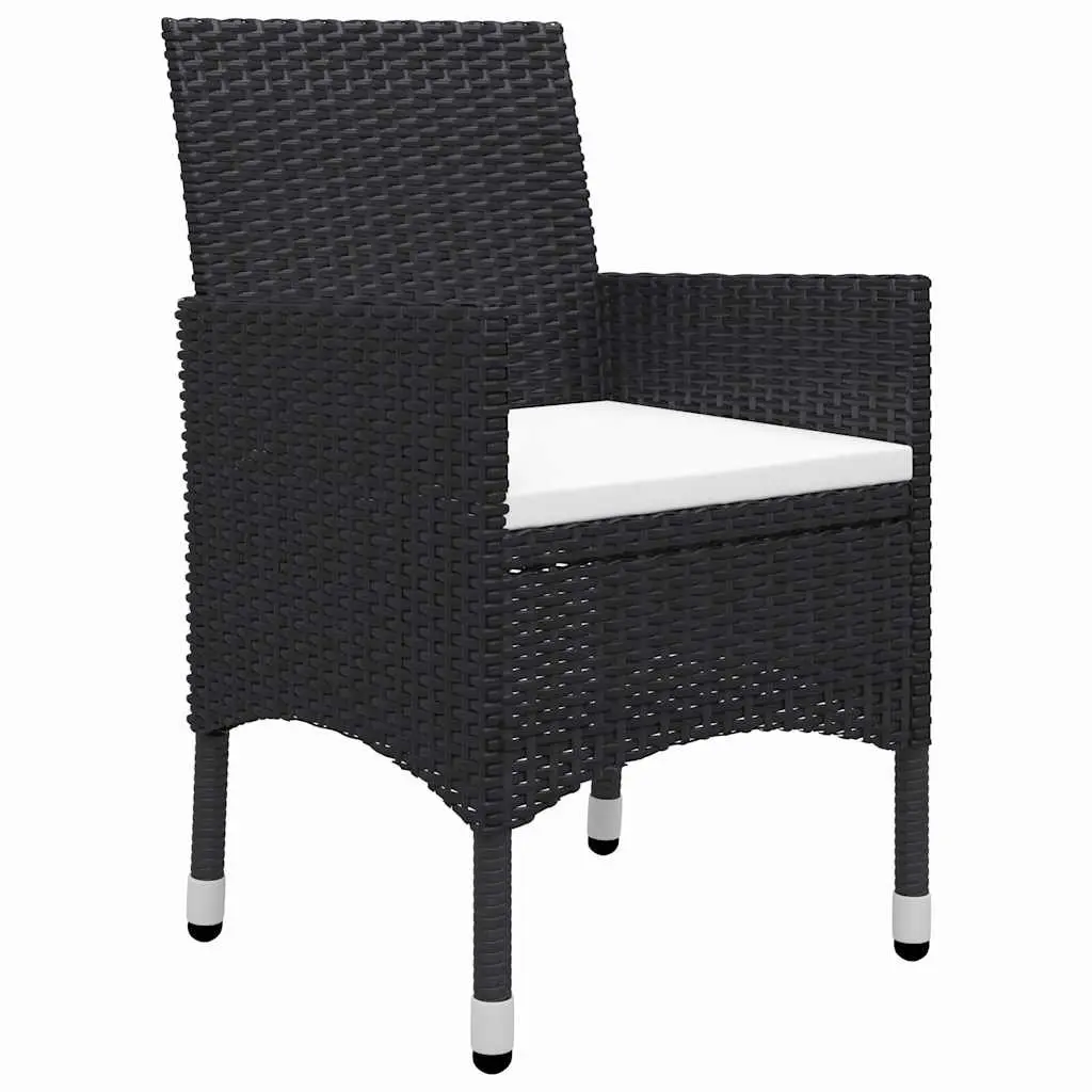 Garden Dining Set 5 Piece Black Outdoor Table Chairs Patio Furniture