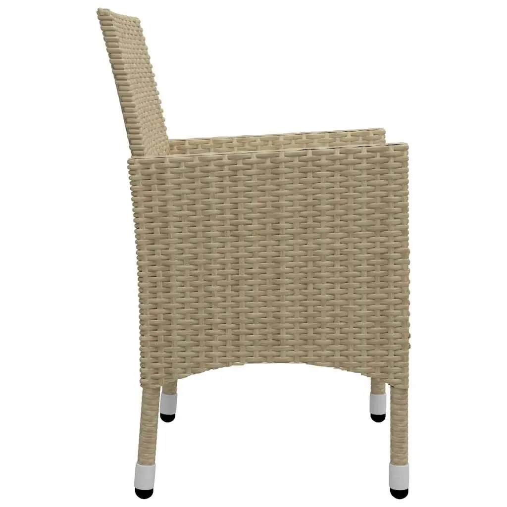 Outdoor Dining Set 7 Piece Beige Patio Furniture Ergonomic Table and Chairs