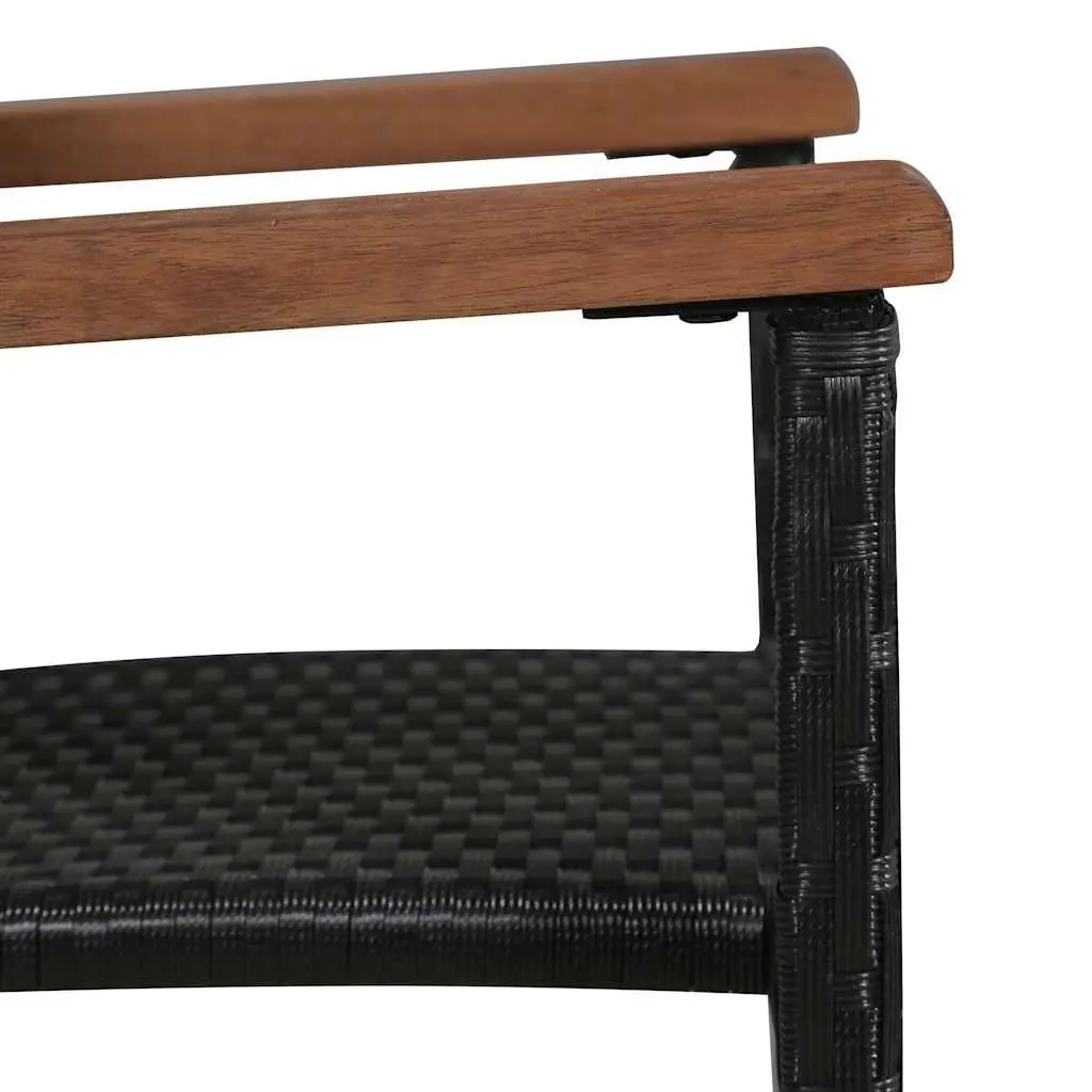 5 Piece Outdoor Dining Set Garden Table Chairs Patio Furniture Black