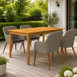 Friendly 5-Piece Brown Outdoor Dining Set for Your Patio
