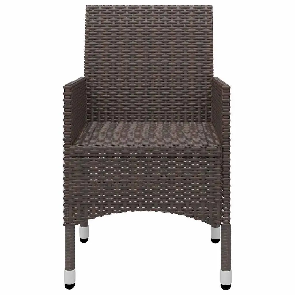 Outdoor Rattan Dining Set 9 Piece Brown Table and Chair Combination