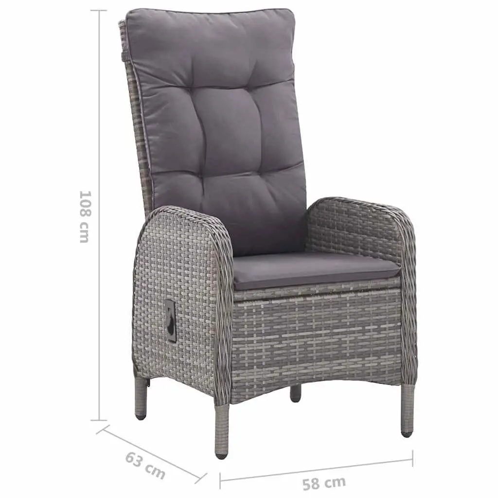 Garden Dining Set 9 Piece Outdoor Furniture Grey Rattan Table Chairs