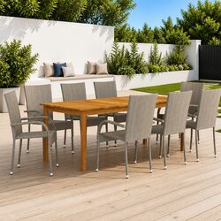 Your New 9-Piece Grey Outdoor Dining Set Awaits