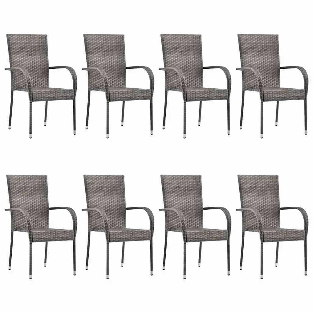 Garden Dining Set 9 Piece Grey Outdoor Furniture Table Chairs Acacia