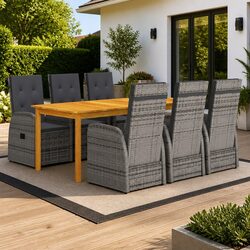 Your 7-Piece Garden Dining Set Awaits in Grey