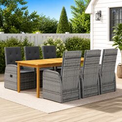 Enjoy Dining Outdoors with Our 7 Piece Grey Dining Set