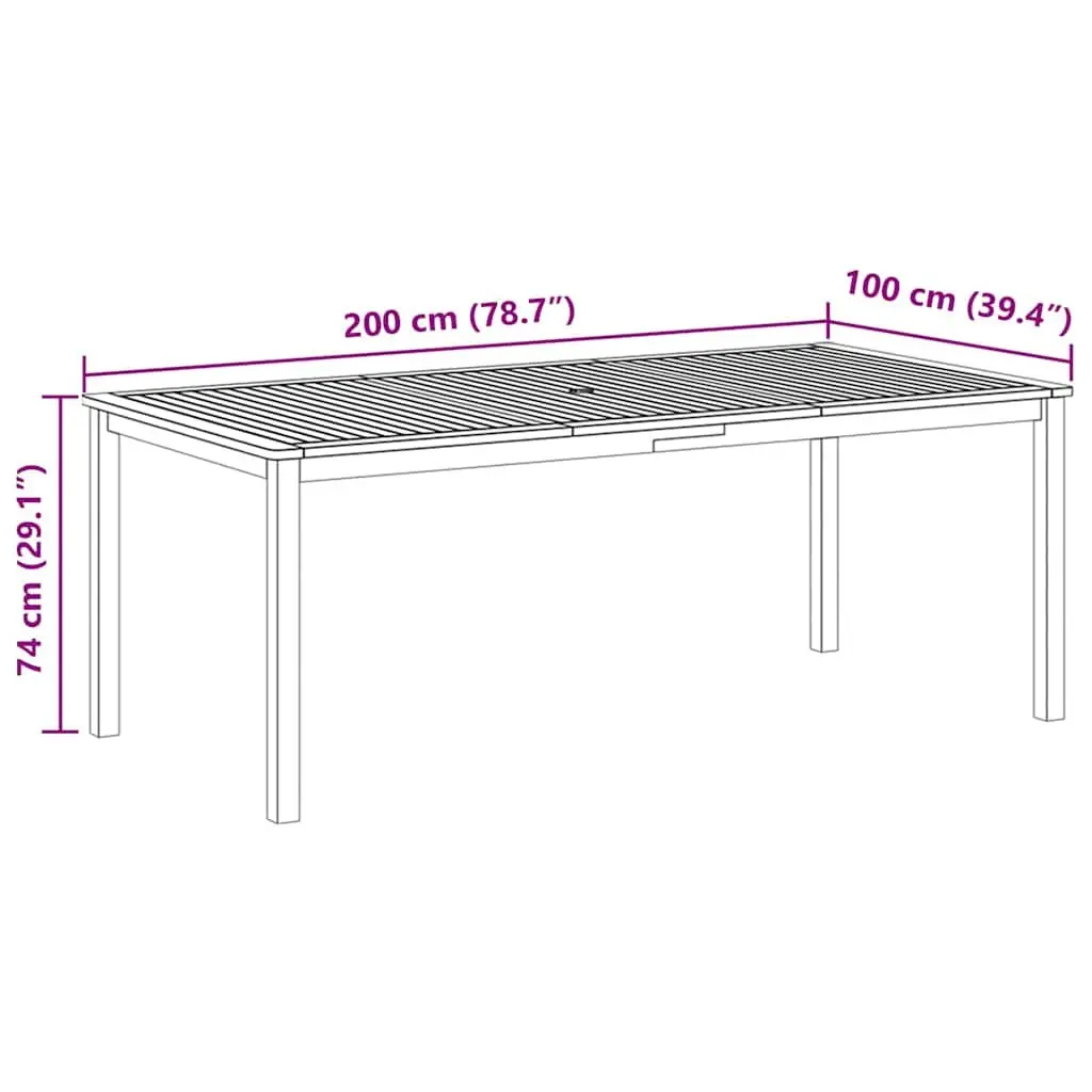 7 Piece Outdoor Garden Dining Set Table Chairs Black Acacia Wood Steel Frame