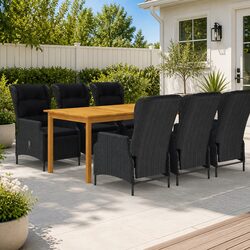 Your Perfect Outdoor Dining Set: 7 Piece Acacia Wood and Steel