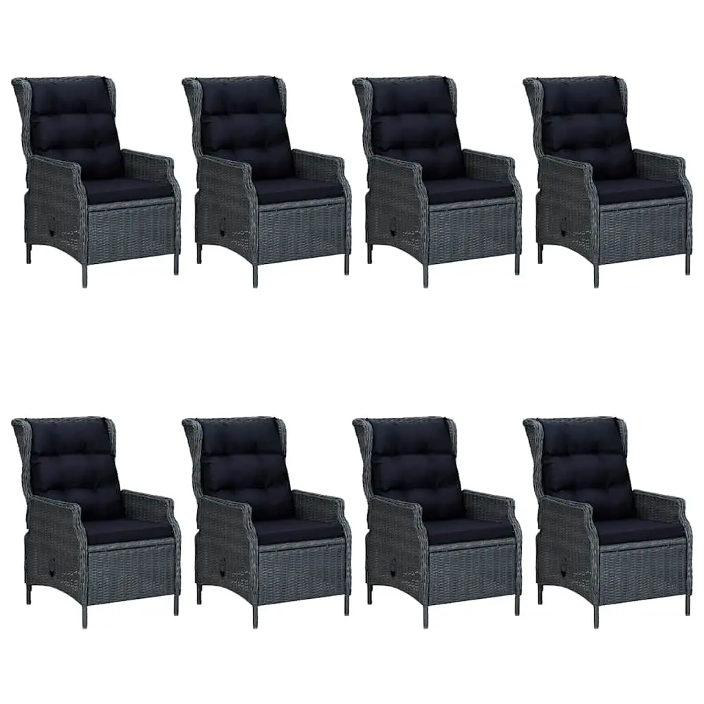 Garden Dining Set Grey 9 Piece Outdoor Table Chairs Acacia Wood