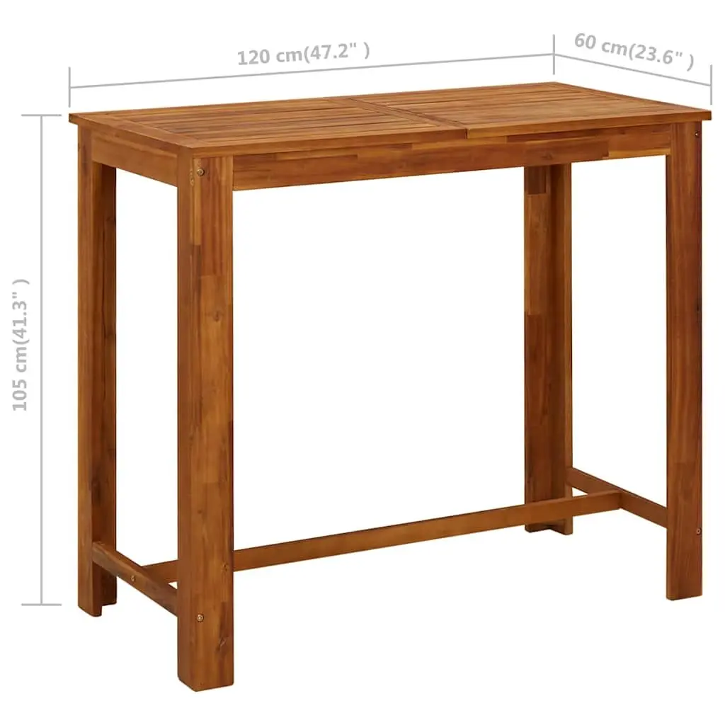 7 Piece Garden Bar Set Outdoor Patio Furniture Solid Acacia Wood Table Rattan Stools with Removable Cushions