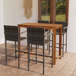 Friendly 5-Piece Grey Bar Set for Your Outdoor Space