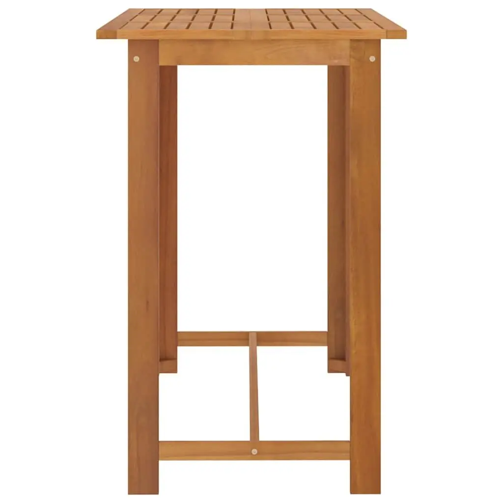 7 Piece Garden Bar Set Brown Outdoor Patio Furniture Solid Acacia Table with Weather Resistant PE Rattan Bar Stools