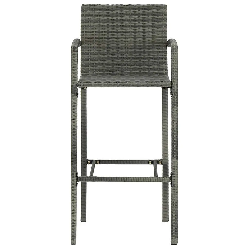 Outdoor Garden Bar Set 7 Piece Grey Patio Furniture with Table and Stools