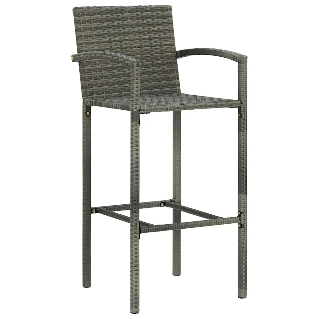 Garden Bar Set Outdoor Patio Furniture Grey Dining Table Stools 9 Piece