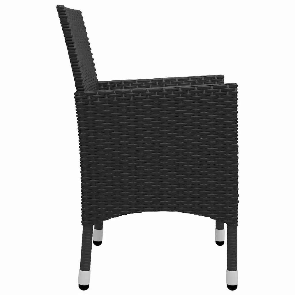 Outdoor Garden Dining Set Black 5 Piece Table Chairs Patio Furniture