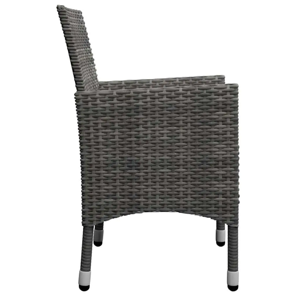Garden Dining Set Grey 5 Piece Outdoor Furniture Table Chairs Stools