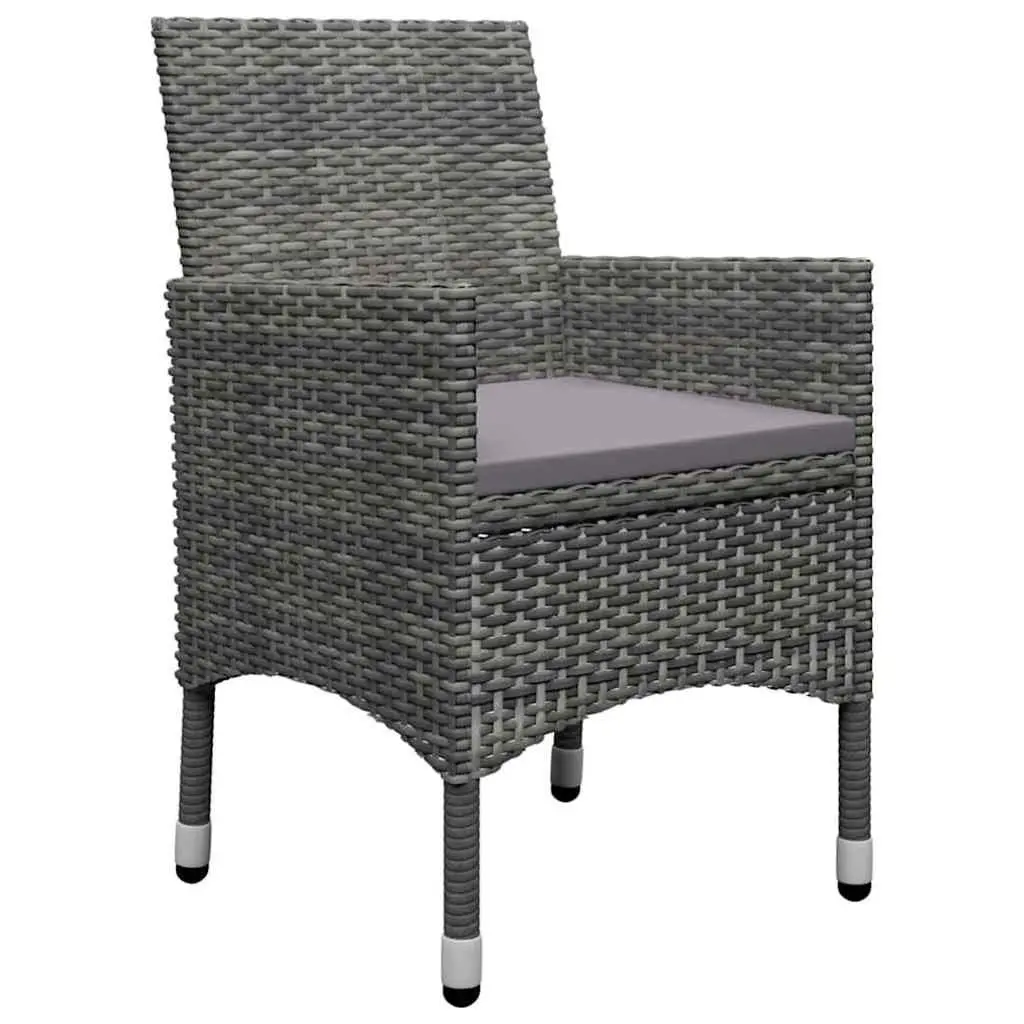 Garden Dining Set Grey 5 Piece Outdoor Furniture Table Chairs Stools